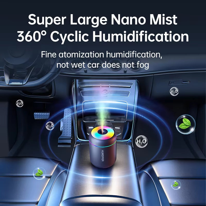 180ML Mini USB Electric Aroma Diffuser and Humidifier with Essential Oil Purification and Ambient Lighting for Home, Car, and Bedroom