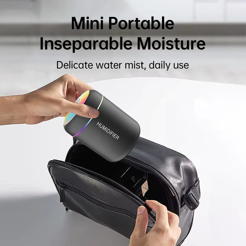 180ML Mini USB Electric Aroma Diffuser and Humidifier with Essential Oil Purification and Ambient Lighting for Home, Car, and Bedroom