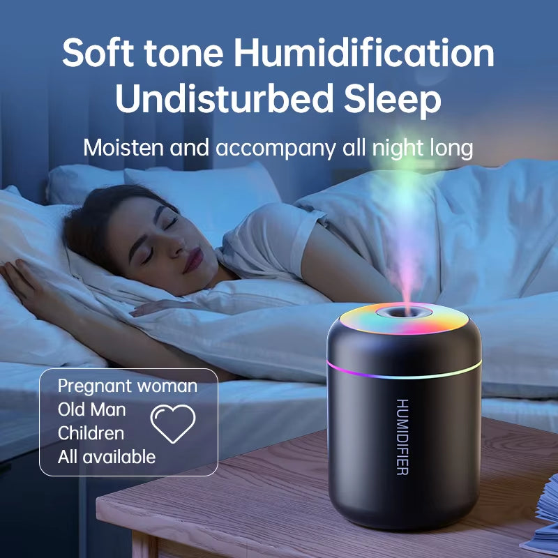 180ML Mini USB Electric Aroma Diffuser and Humidifier with Essential Oil Purification and Ambient Lighting for Home, Car, and Bedroom