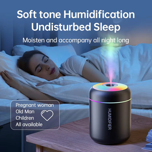 180ML Mini USB Electric Aroma Diffuser and Humidifier with Essential Oil Purification and Ambient Lighting for Home, Car, and Bedroom